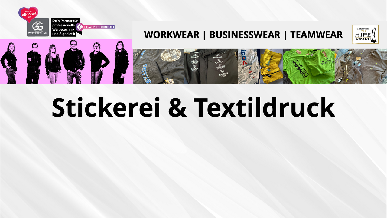 Textildruck & Stickerei für Workwear - Verein & Businesswear